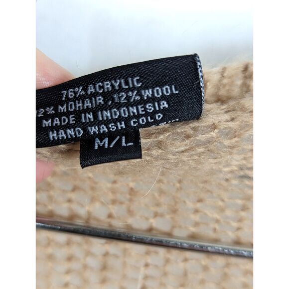 WOODEN SHIPS Open-Front Lightweight Knit Wool Mohair Blend Cardigan Size M/L - Picture 7 of 7